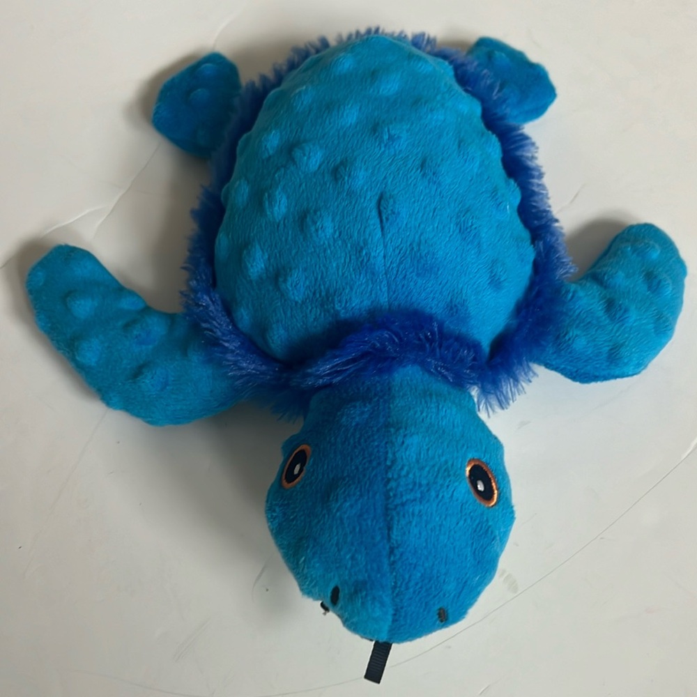 Snug Arooz Blue Plush Turtle Squeaks/Crinkle Dog Toys